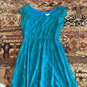 Turquoise floral pattern dress